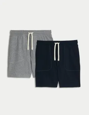 2pk Pure Cotton Jersey Shorts