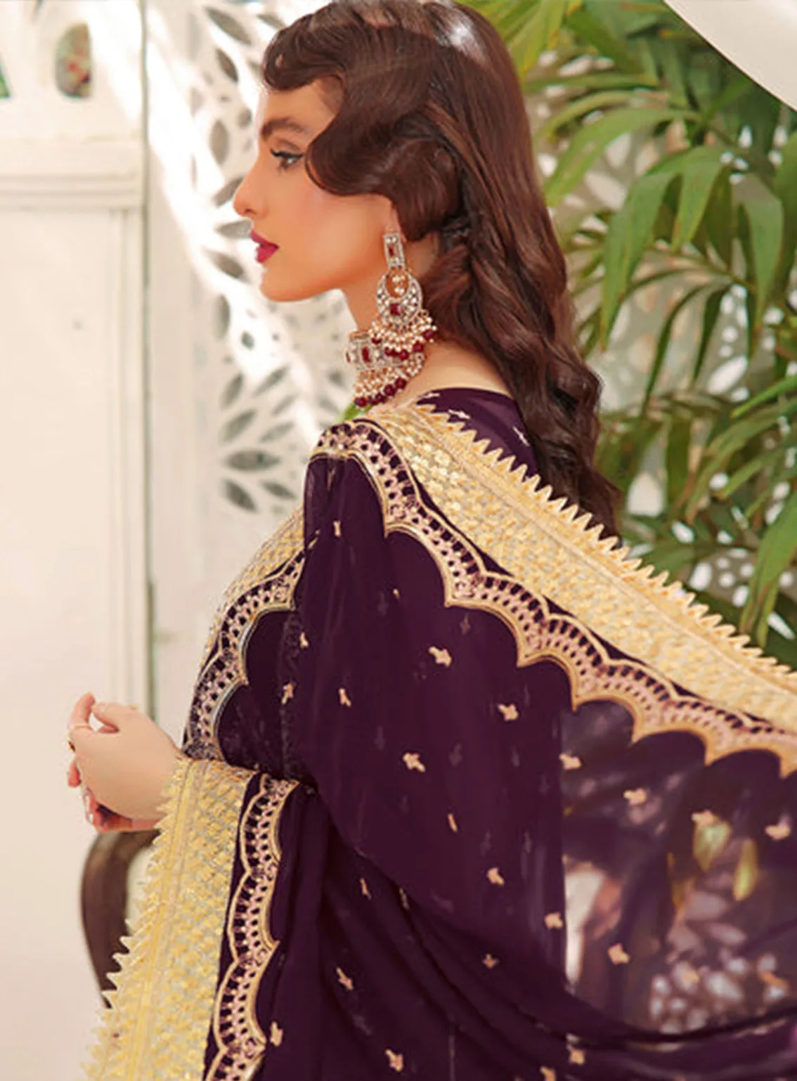 Aaina By Awwal Embroidered Chiffon Unstitched 3 Piece Suit - 04 DILAAB