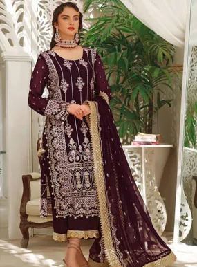 Aaina By Awwal Embroidered Chiffon Unstitched 3 Piece Suit - 04 DILAAB