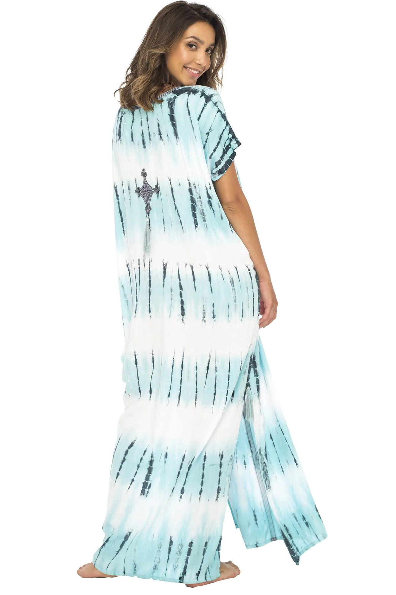 Back From Bali Womens Long Swimsuit Bathing Suit Cover Up Maxi Beach Dress Boho Striped Summer Dress Caftan