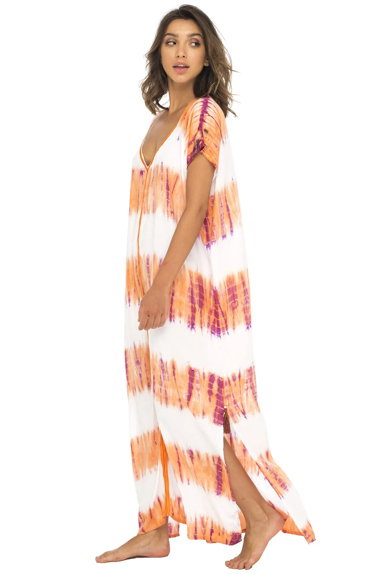 Back From Bali Womens Long Swimsuit Bathing Suit Cover Up Maxi Beach Dress Boho Striped Summer Dress Caftan