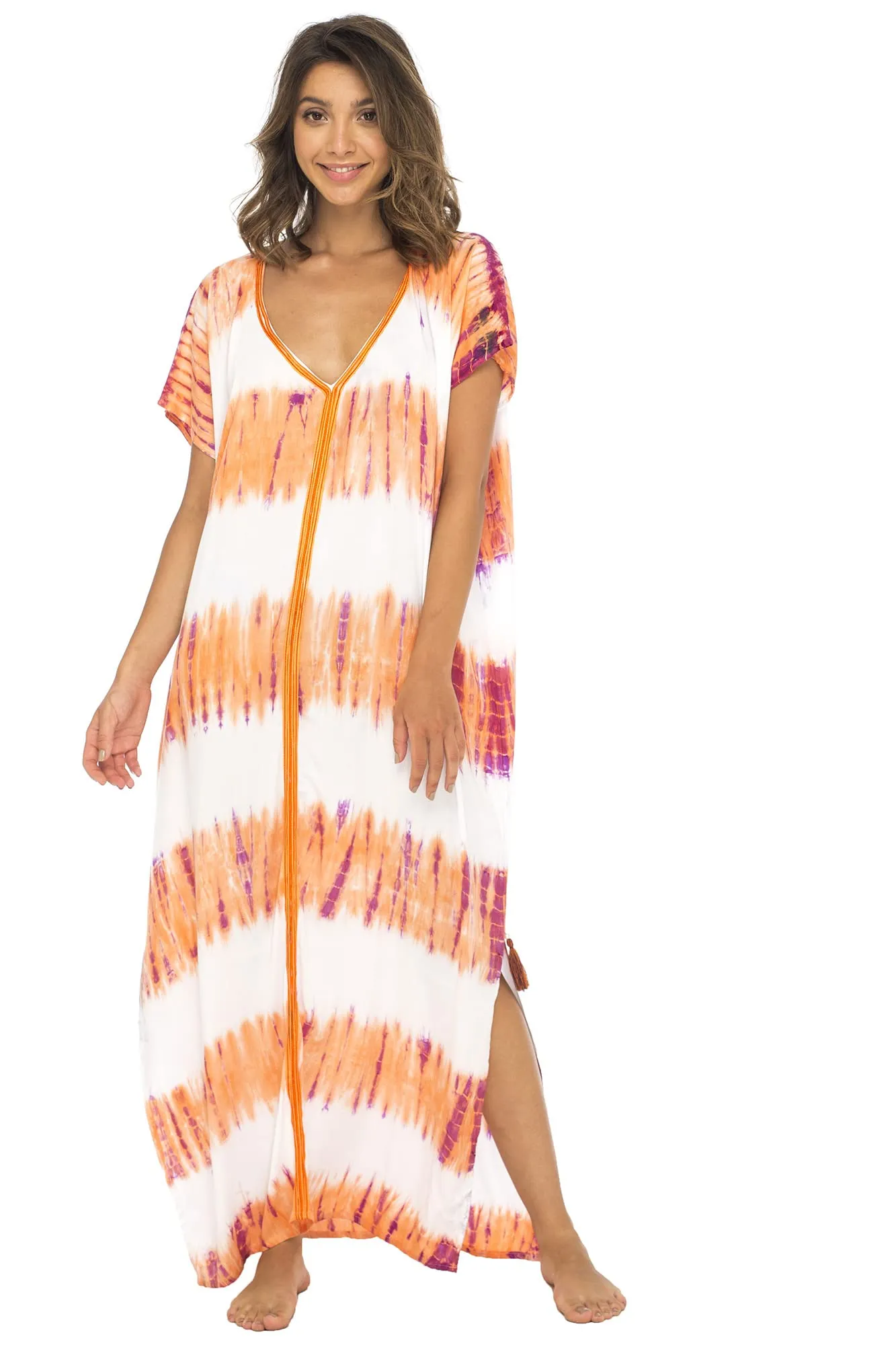 Back From Bali Womens Long Swimsuit Bathing Suit Cover Up Maxi Beach Dress Boho Striped Summer Dress Caftan