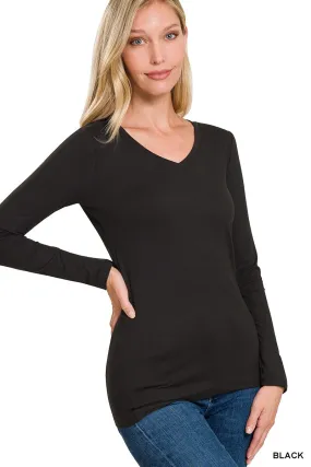 Better Now Long Sleeve Basic Top - Black