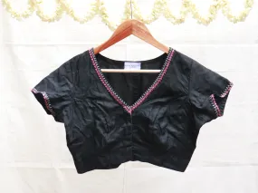 Black tussar Hand embroidery blouse