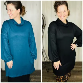 Courtney Cowl Neck Knit Tunic/ Dress