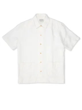 Cuban Short Sleeve Shirt Medley White