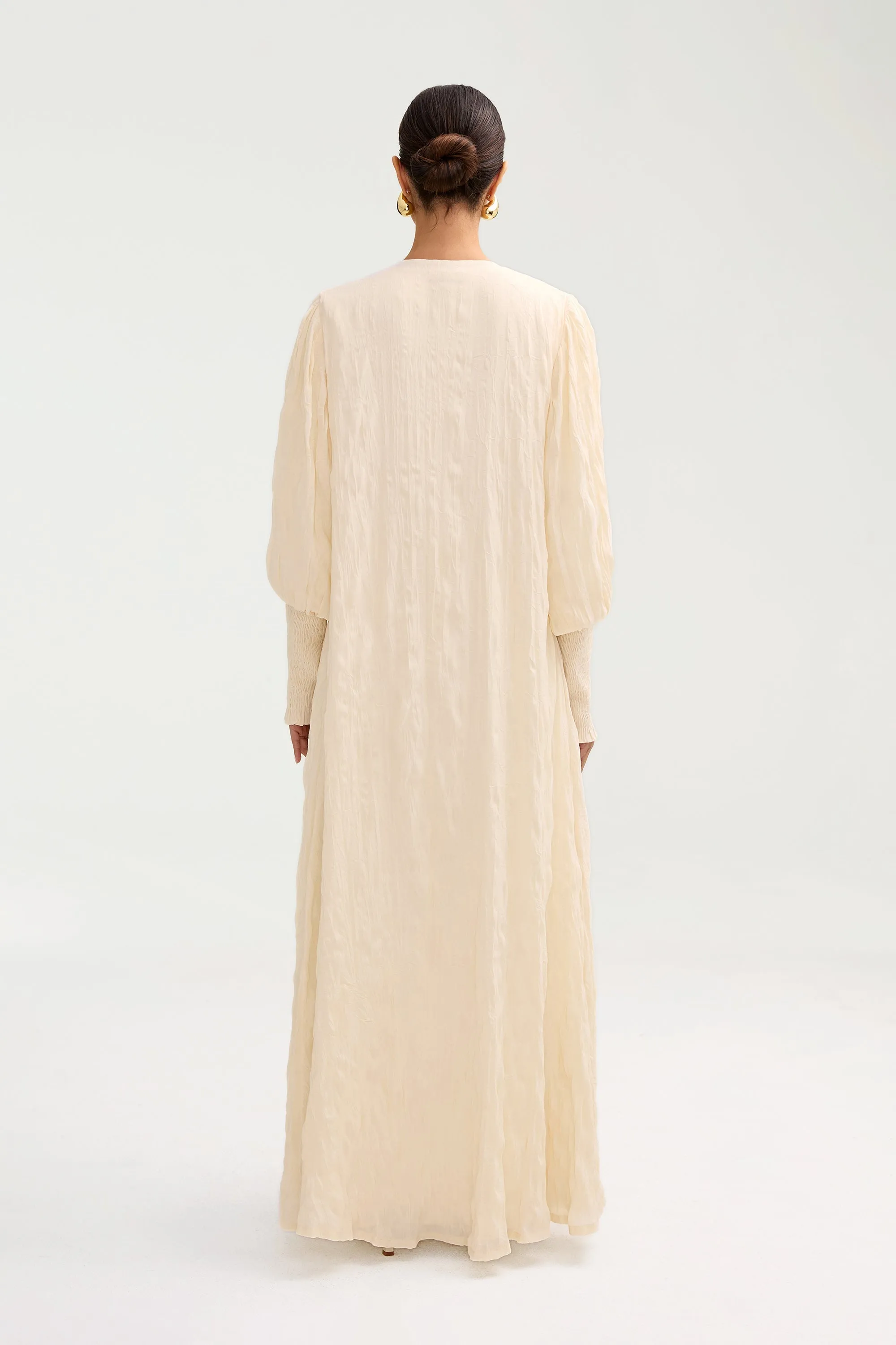 Deena Open Abaya - Coconut