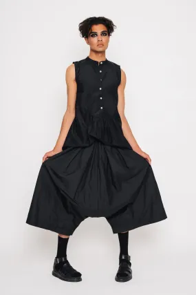 Stylish Black Drop Crotch Culottes for Effortless Chic Comfort