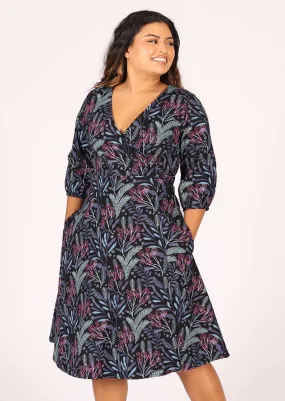 Ella Wrap Dress Obsidian