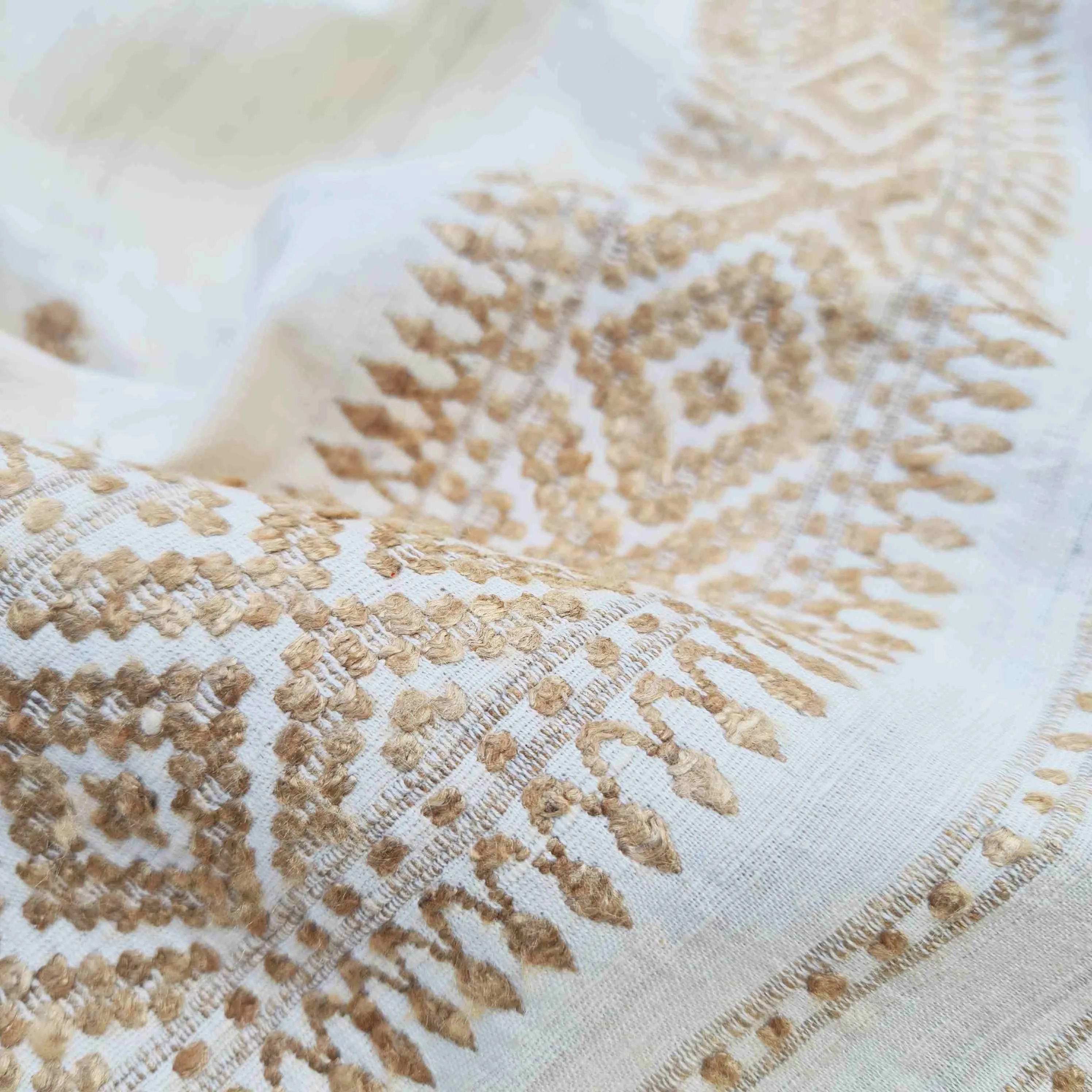 Ghisa Beige Handwoven Eri Silk Scarf