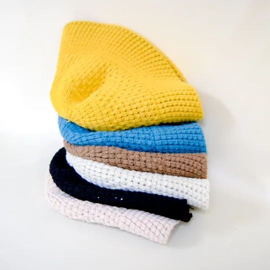 Hand Knit Solid Color Bucket Hat