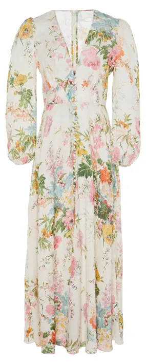 'Heathers' Floral Linen Maxi Dress