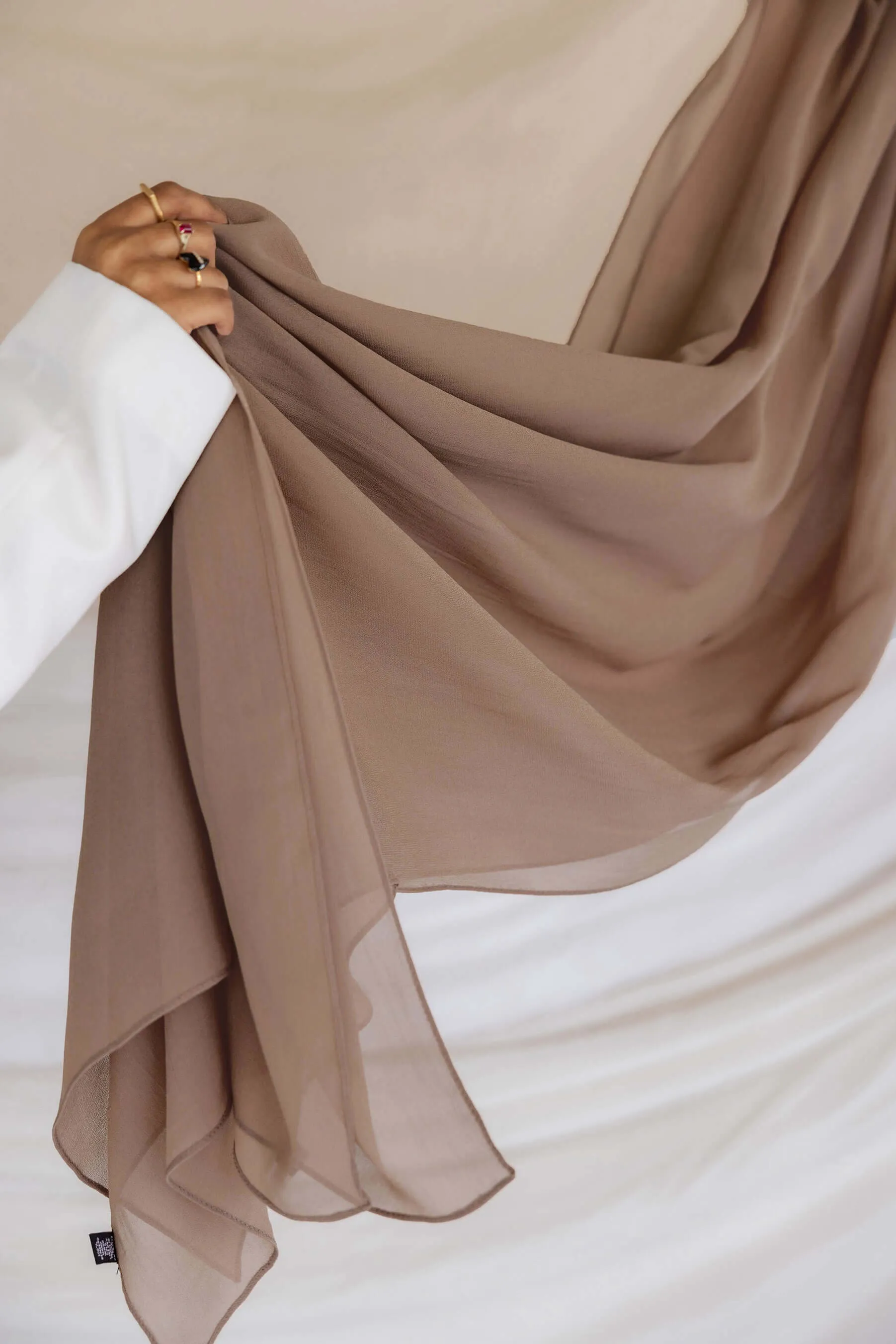 honey beige crepe chiffon