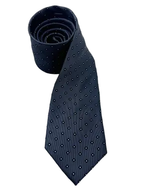 Navy Floral Print Silk Tie