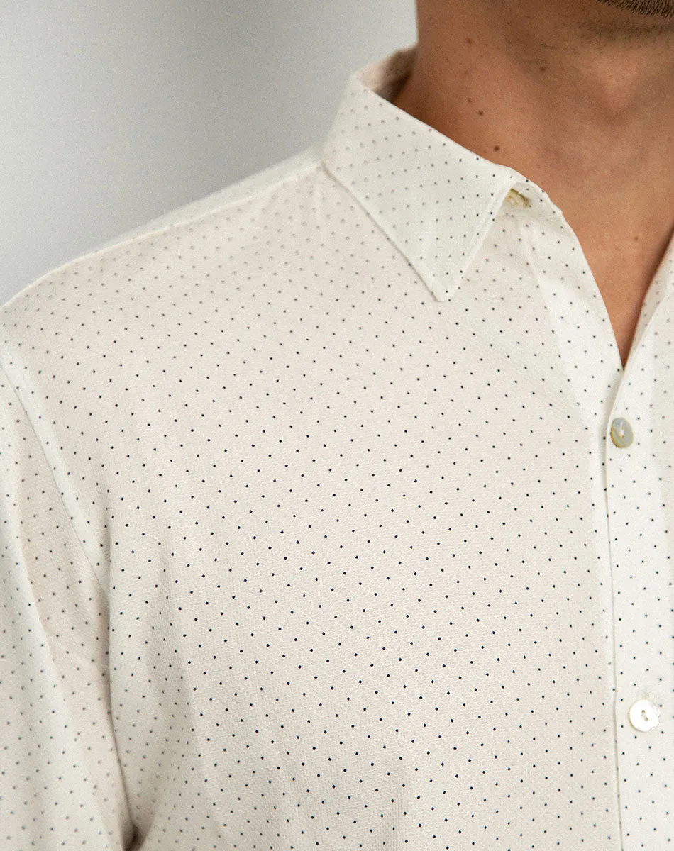 Noa Shirt white with black dots - Men