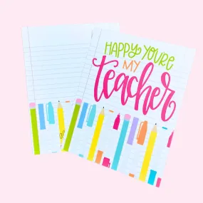 Note Card - Happy You're My Teacher