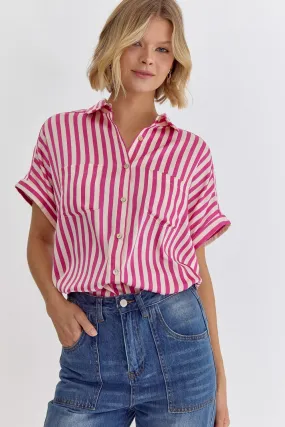 Shelbie Striped Top (Pink)