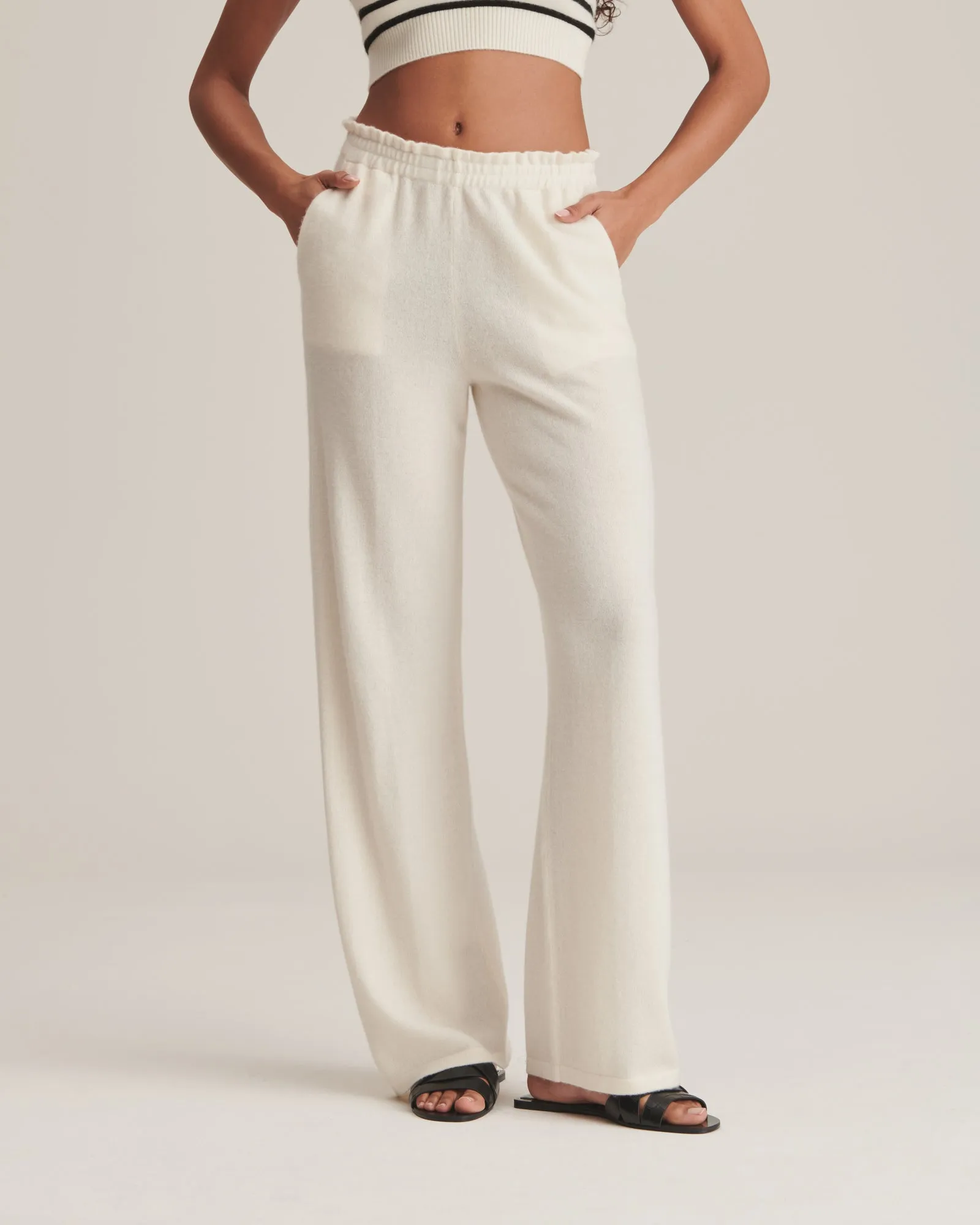 Signature Cashmere Paperbag Wide Leg Pants