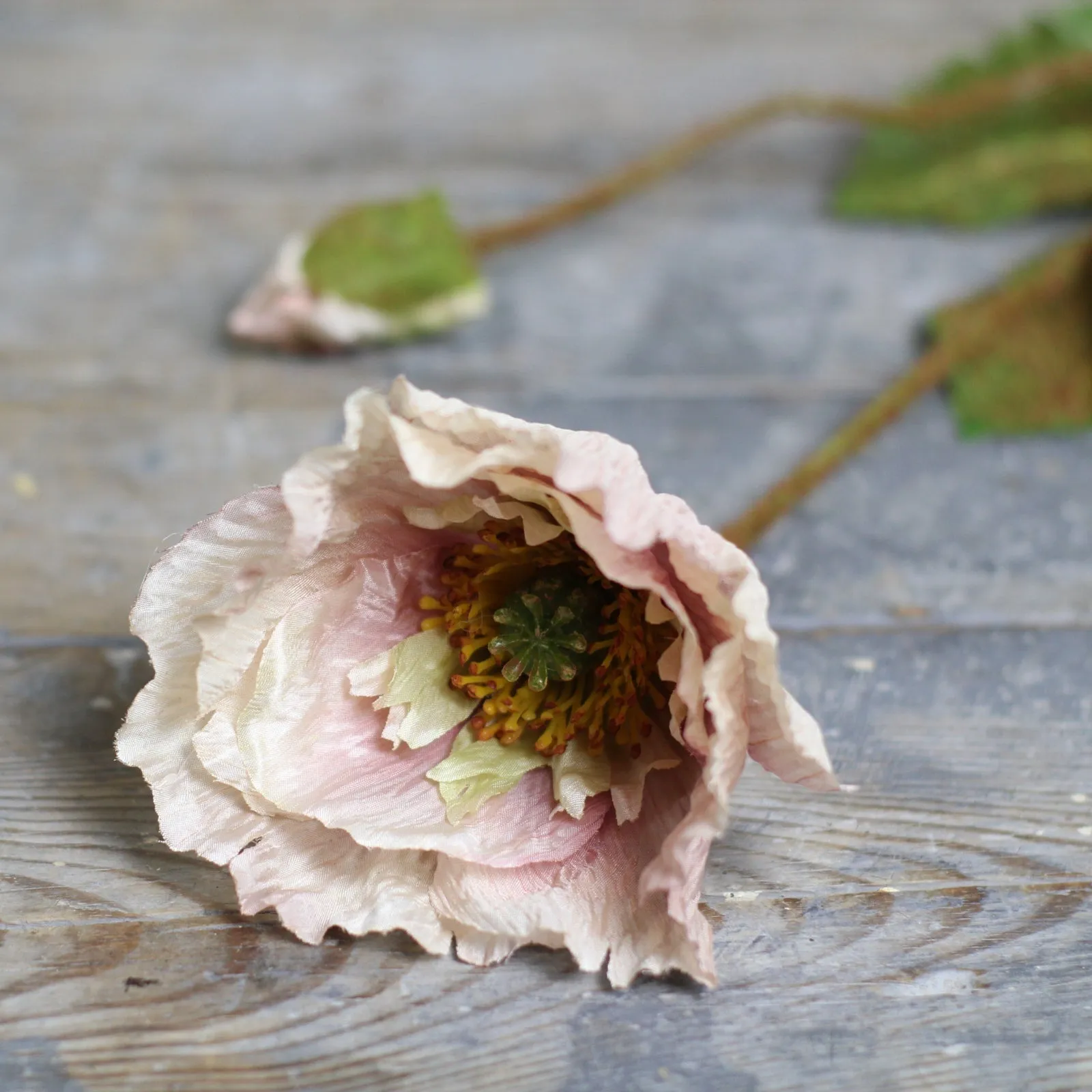 Silk Flower - Blush Pink Poppy