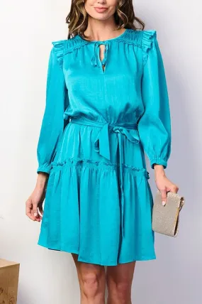 Teal Ruffle Dress