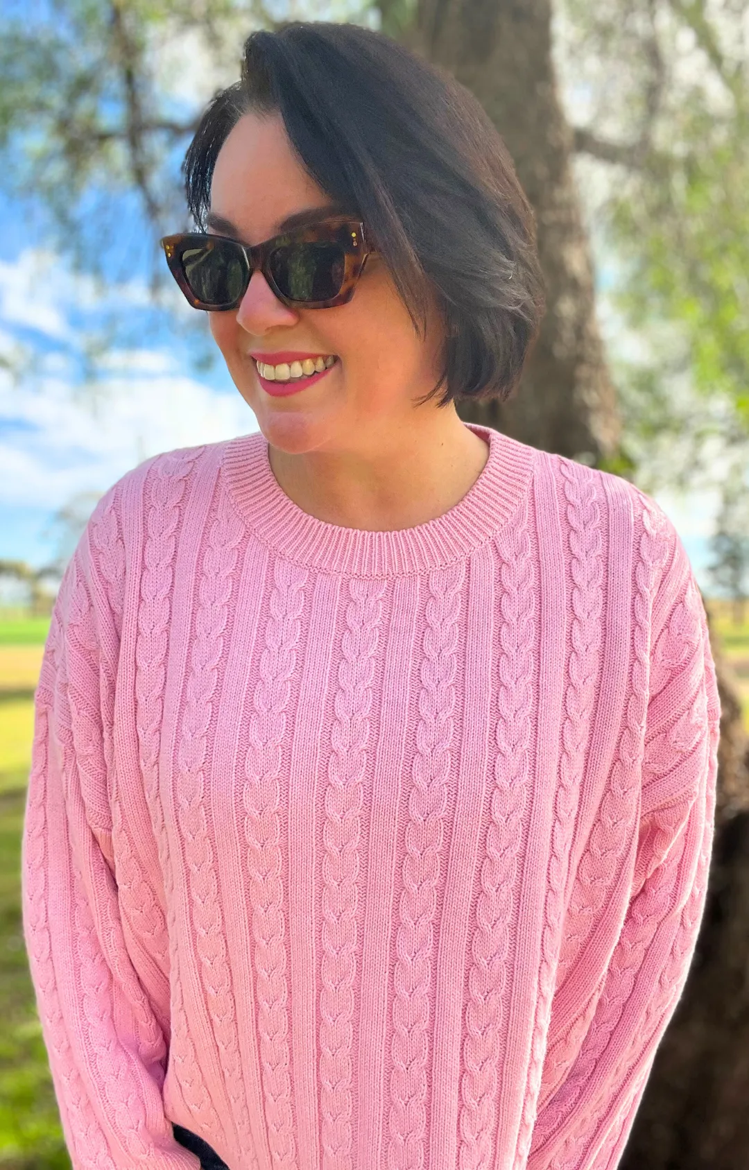 Willa Cable Knit - Perfect Pink