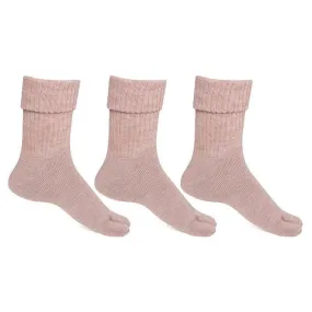 Women Fawn Color Woolen Thumb Socks -Pack of 3